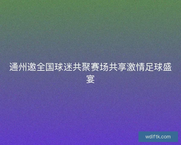 通州邀全国球迷共聚赛场共享激情足球盛宴